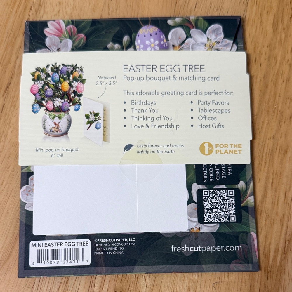 Freshcut Paper Mini Easter Egg Tree Pop-Up Greeting Card - Floral & Pastel Eggs - Picture 2 of 8